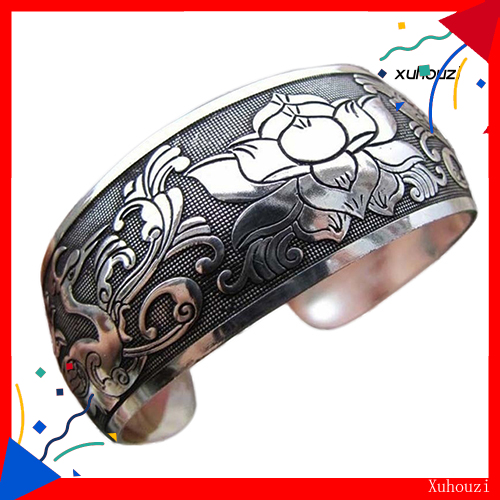 - brazalete de plata tibetana mujer, estilo étnico, diseño de joyería abierta Shopee México