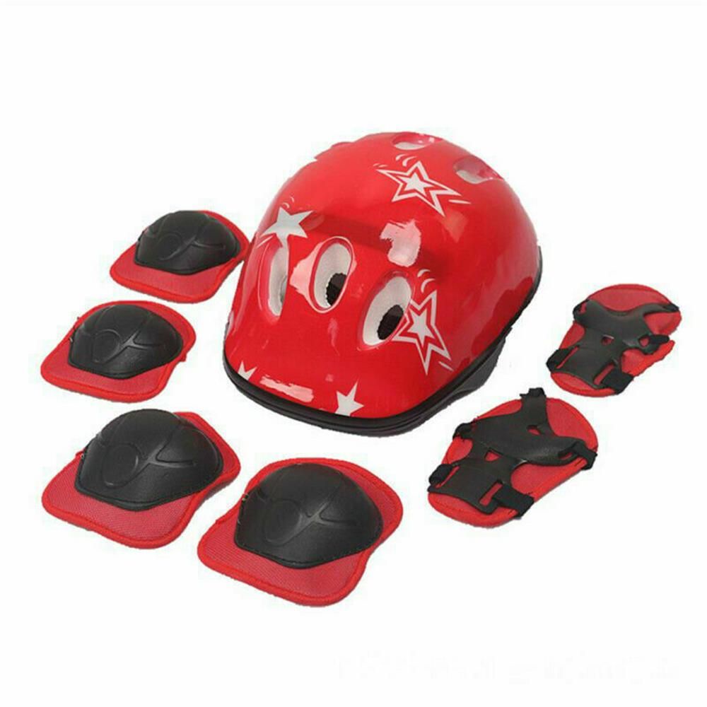 7 trozo set niños casco set rodilla protección skateboard protectores set casco de bicicleta 