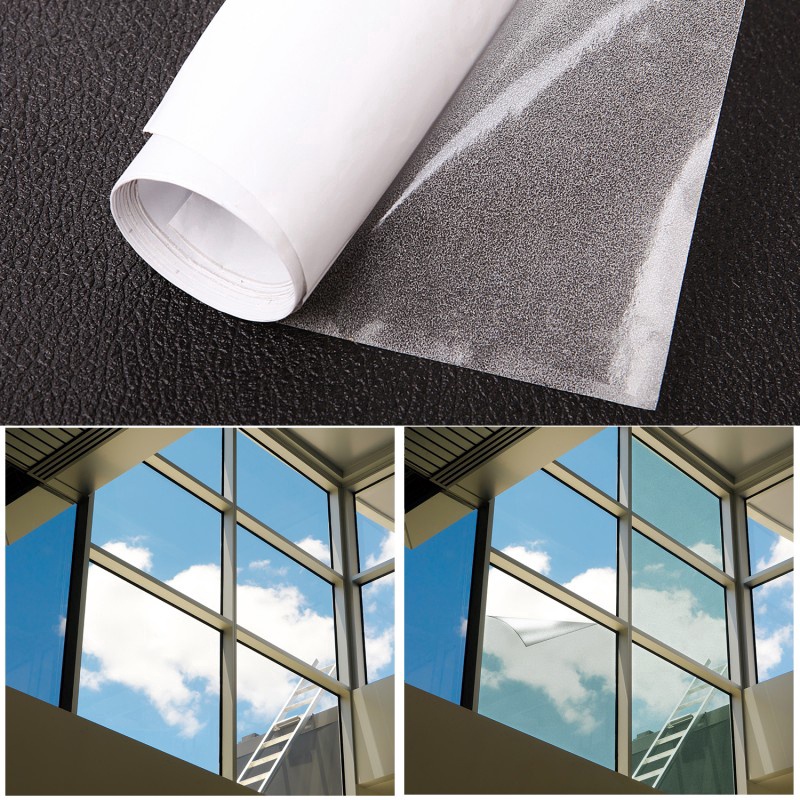 protección contra rayos UV plata, 40 x 200 cm protección visual aislamiento térmico infrarrojos Lámina de espejo autoadhesiva para ventana 