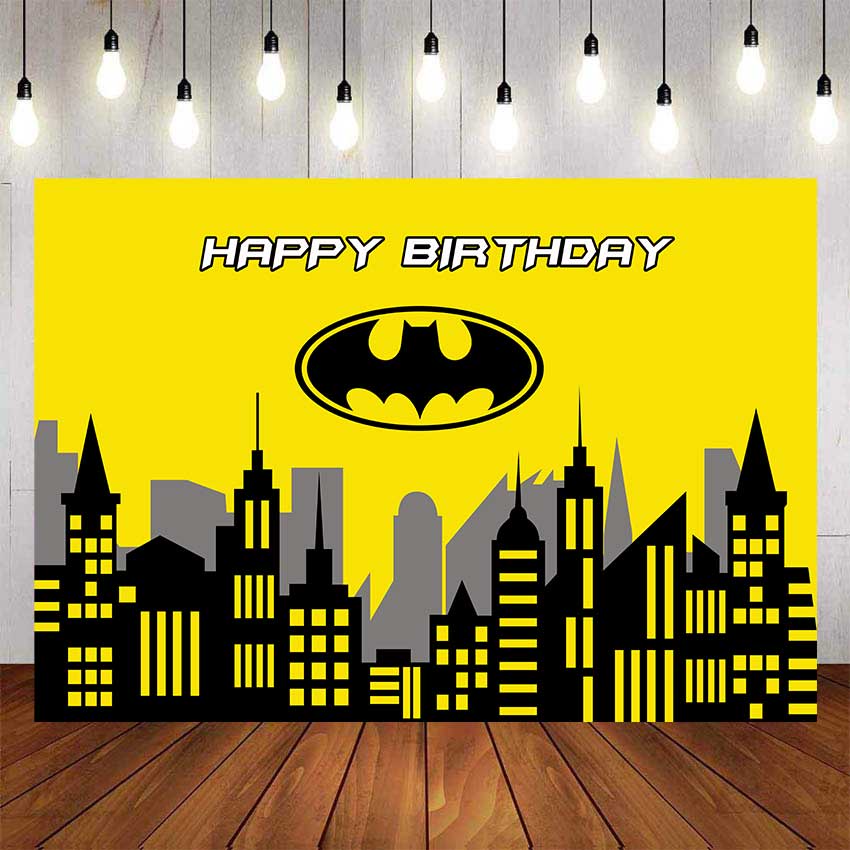 Superhéroe Batman Fondo De Cumpleaños Para Fotografía Bebé Ducha Niños  Ciudad Edificio Amarillo Fiesta Decoración Nombre Personalizado Foto |  Shopee México