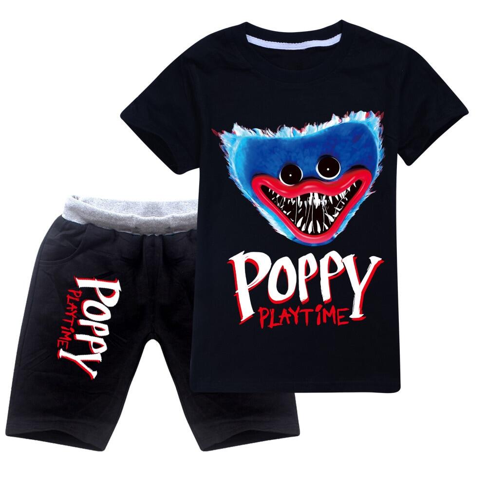 Amarillo,2-3 años Huggy Wuggy Poppy Playtime Boys 2 Piezas Conjunto De Pantalones Cortos 100% Algodón Niñas 3D Impreso Camiseta Pantalones Cortos Para Niños Deportes 2-16 Años 