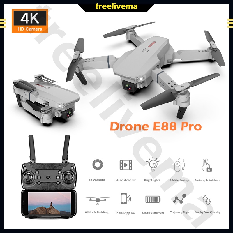 Drone E88 Pro 4k Hd Dual Cámara Posicionamiento Wifi Fpv Nova 2022