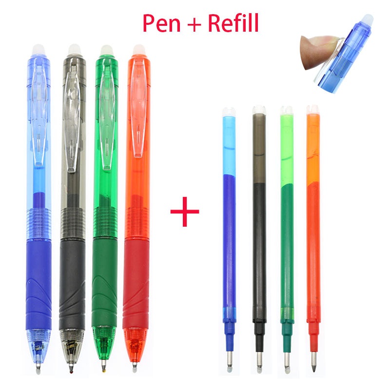 CADANIA 12 Piezas Creativo 0.5 mm Magic Gel borrable Bolígrafos Tinta Azul Oficina Papelería para Estudiantes 