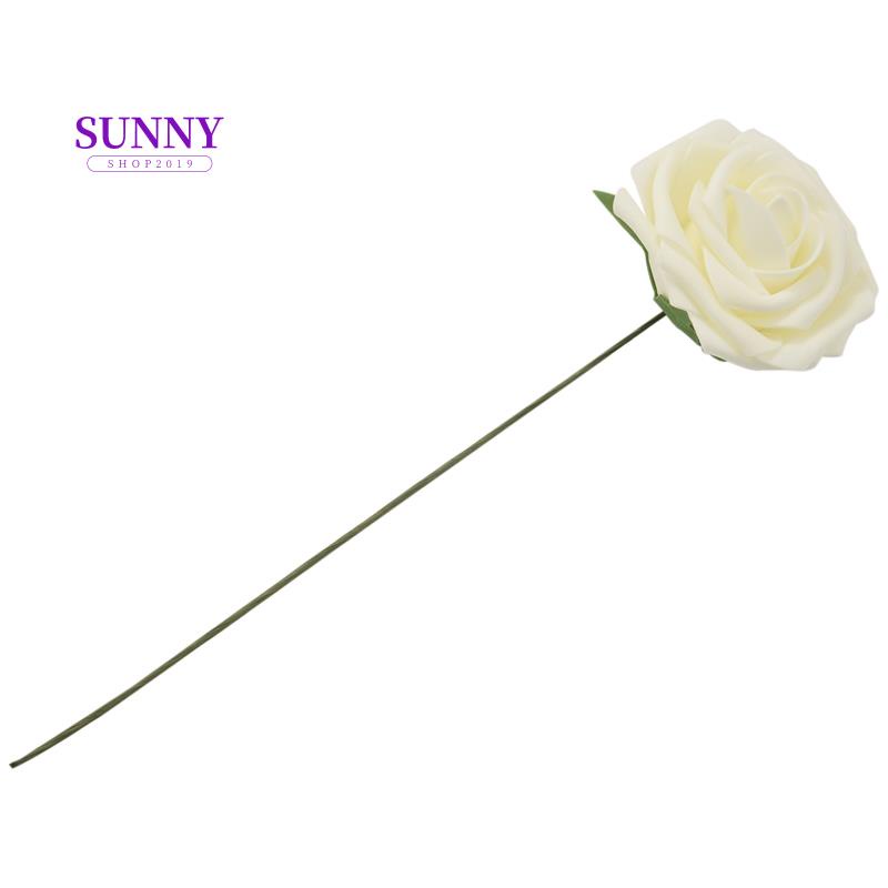 144pcs Flores Artificiales Mini espuma rosas de la boda Decoración Ramo con espuma de tallo de la flor de Rose con el vástago Blue Sky 