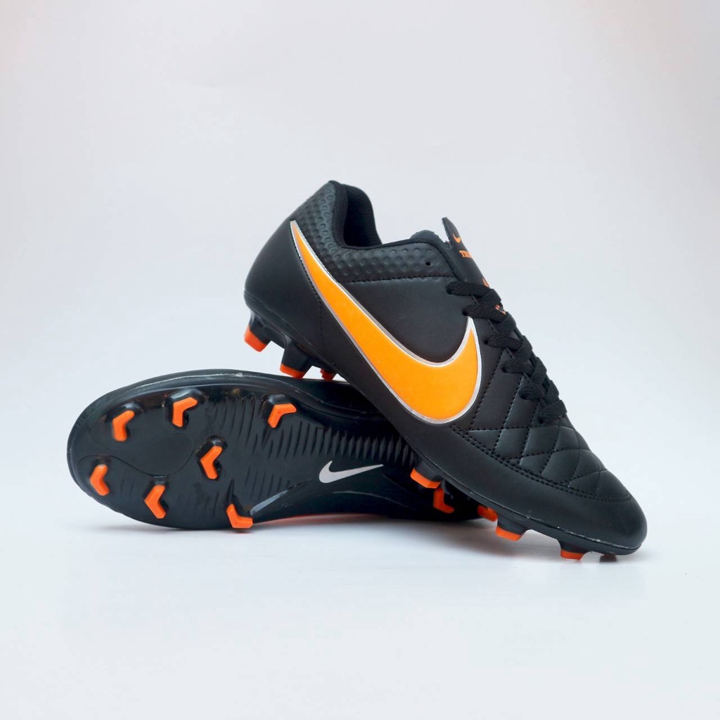 negro naranja negro grado Ori fútbol zapatos | Shopee México