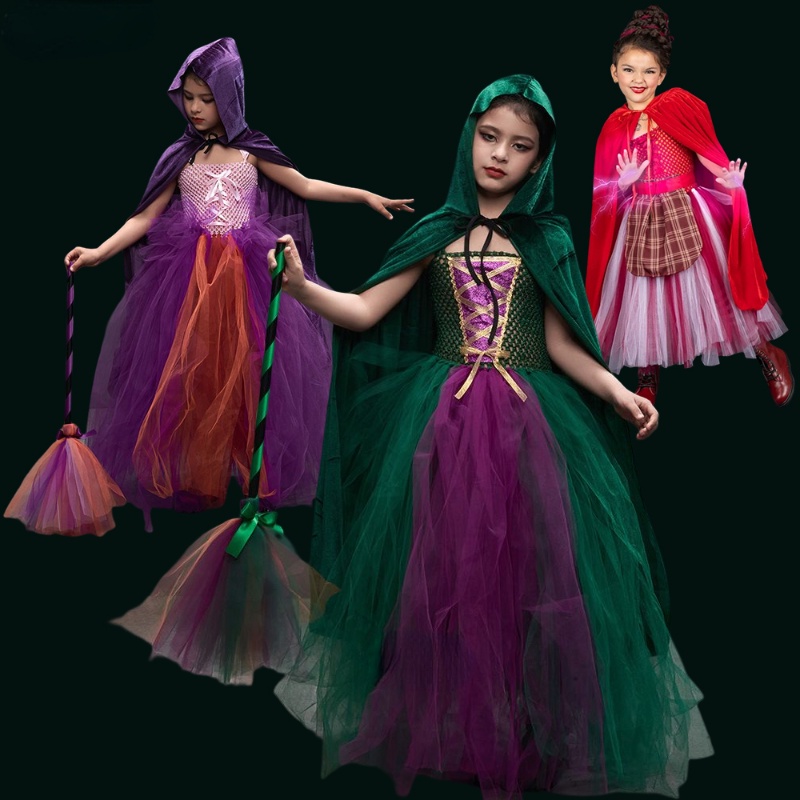Hocus Pocus 2 Disfraz Sarah Sanderson Hermanas Cosplay Trajes Niños Niñas  Halloween Carnaval Fiesta | Shopee México