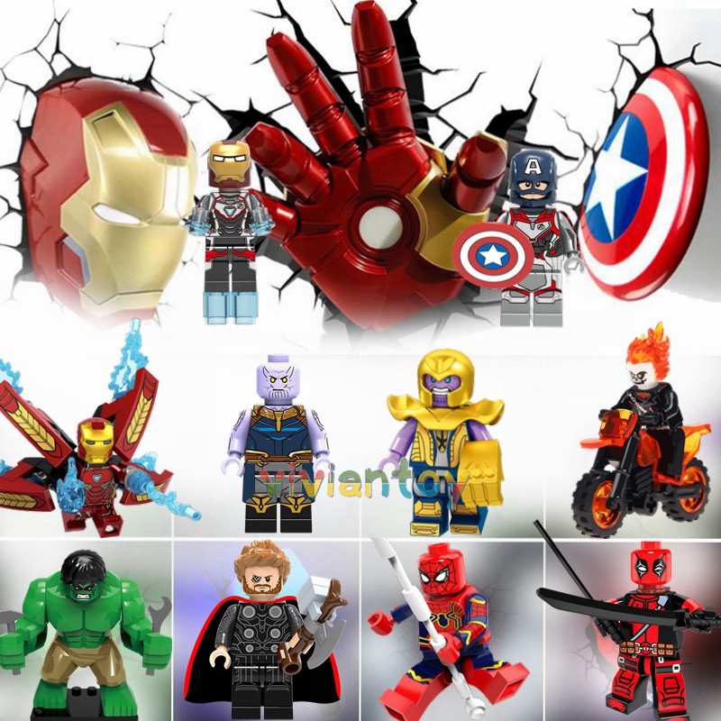16 X Marvel Lego Los Vengadores Mini Figuras De Súper Héroes Hulk Thor Iron man minifiguras 