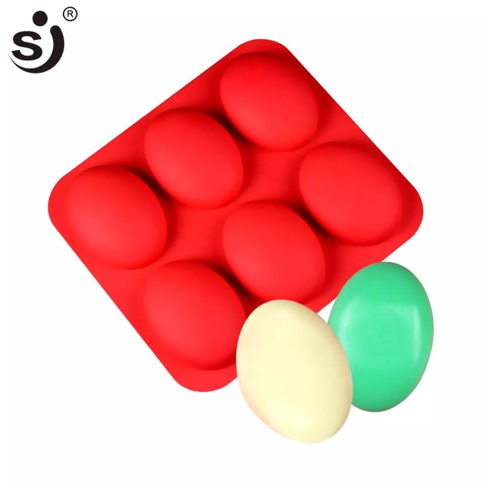 Angoter 6 Cavidad Llano básico de jabón del rectángulo del Molde del silicón Molde de la Bandeja de horneado casero para Craft jabón del Molde Decoración Herramientas