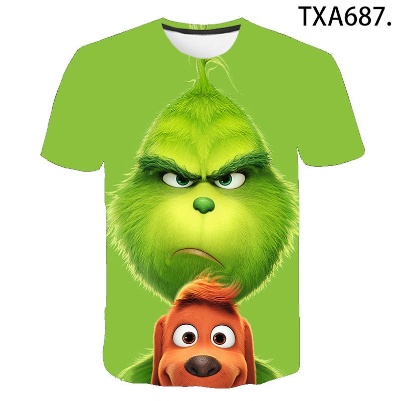 The Grinch Streetwear Impresión 3D T-shirt Ropa De Moda Casual Hombres Tops  Mujer Manga Corta Verano 2022 | Shopee México