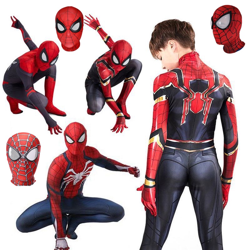 Spider-man Homecoming Iron Spiderman Traje De Superhéroe Disfraz De Cosplay  Mono Headcover Para Niños Y Adultos | Shopee México