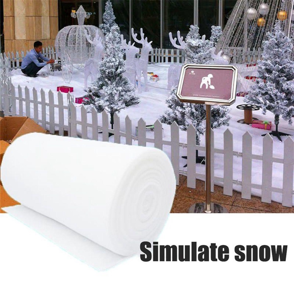 Exhibición de Pueblo 6 Rollos de Manta de Nieve Navideña Manta de Nieve Artificial Falsa Interior de Algodón Nieve Decorativa Navideña para Decoración Navideña Debajo de Árbol de Navidad 