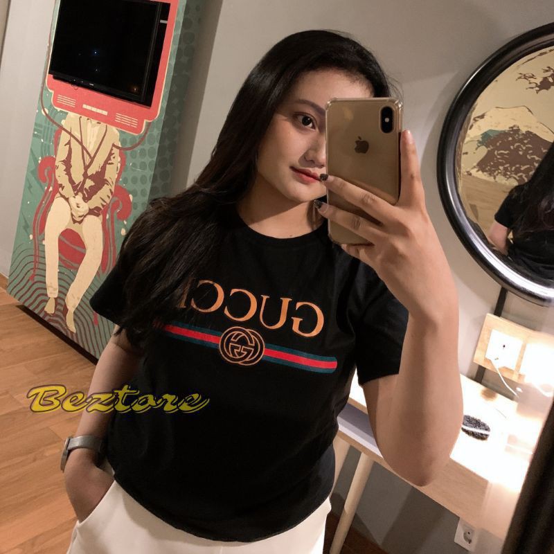 COMBED Gucci mujer camiseta peinado algodón 30s mujeres Tops camisas de mujeres | Shopee México