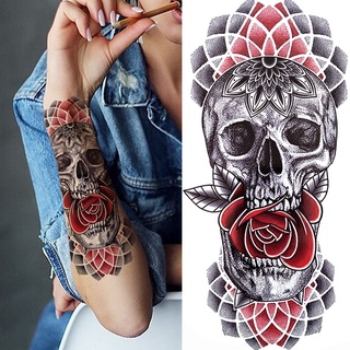 bosque negro tatuaje pegatina para hombres mujeres niños tigre lobo muerte  cráneo temporal tatuaje falso henna esqueleto rey animal tatoo | Shopee  México