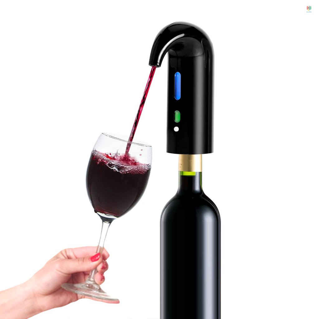Decantador de vino eléctrico aireador de vino tinto rápido de la oxidación para regalo de fiesta familiar inteligente y automática negro 