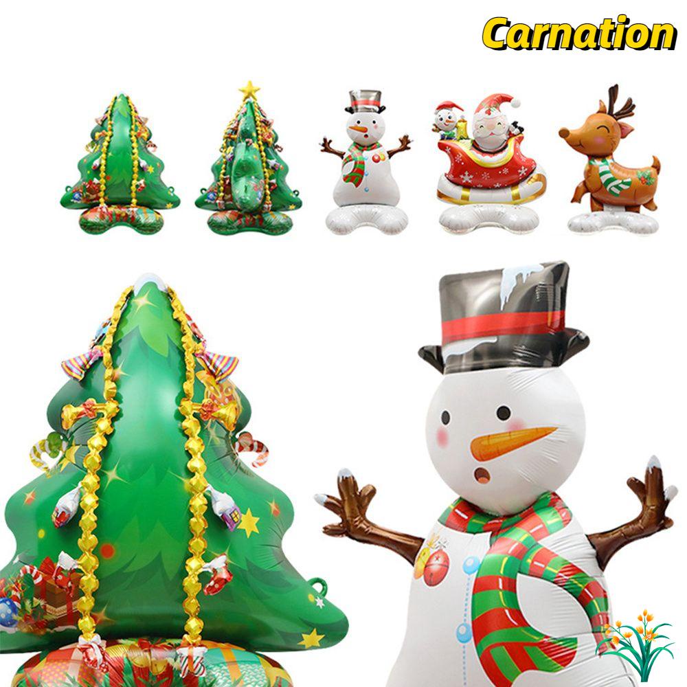 globos de papel de bastón de caramelo muñeco de nieve copo de nieve Santa Claus guirnaldas de pancartas de feliz Navidad Kit de globos navideños: globos de fiesta de Navidad 