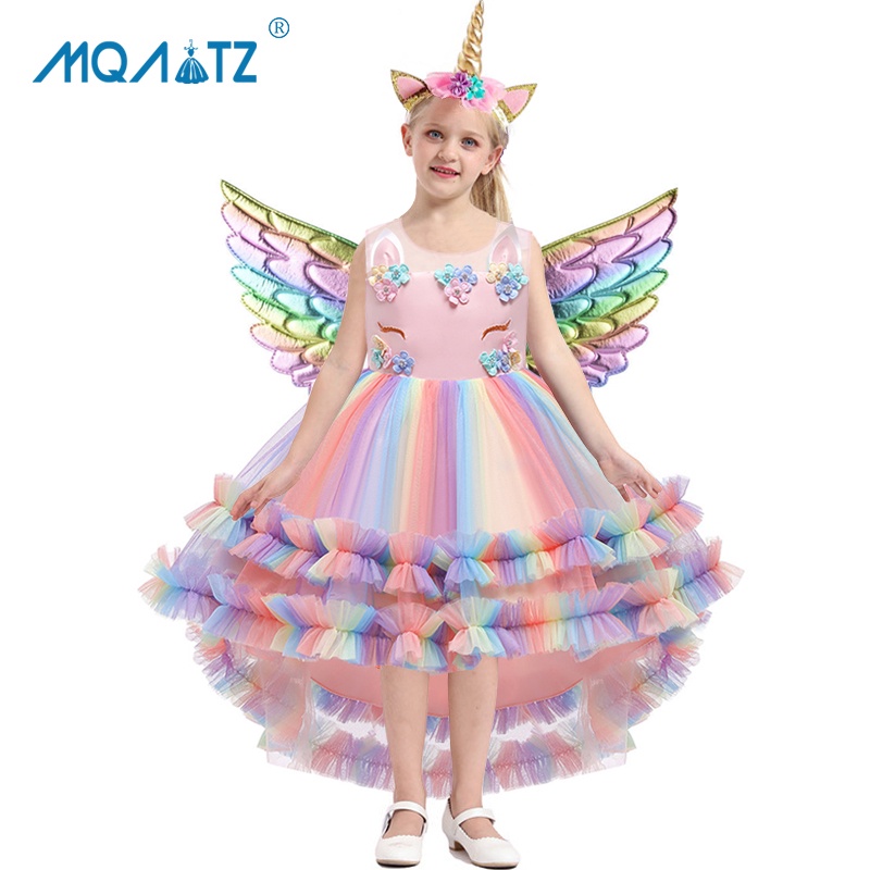MQATZ 2022 Colorido Navidad Niños Unicornio Vestido Para Bebé Niña Disfraz  Cosplay De Fiesta Flor Princesa Vestidos De Cumpleaños Ropa Diadema Alas  3pcs | Shopee México