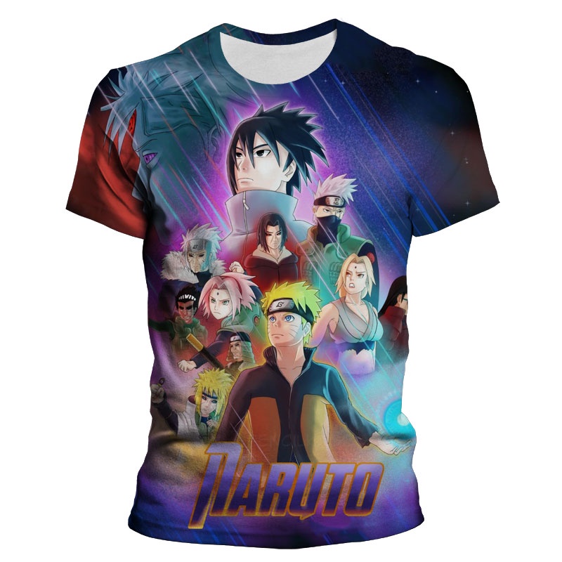 Unisex Ropa Deportiva para Niños 3D Print Anime Naruto Chándales Camiseta y Pantalón Corto Talla Grande para el Verano 