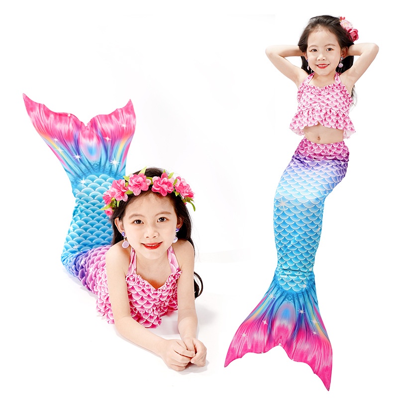 Las Niñas De Sirena Traje De Baño De Tres Piezas Trajes Cola Bikini Ropa De  Natación Niños Halloween Piscina Fiesta Desgaste De Playa Regalo De Cumpleaños  Para | Shopee México