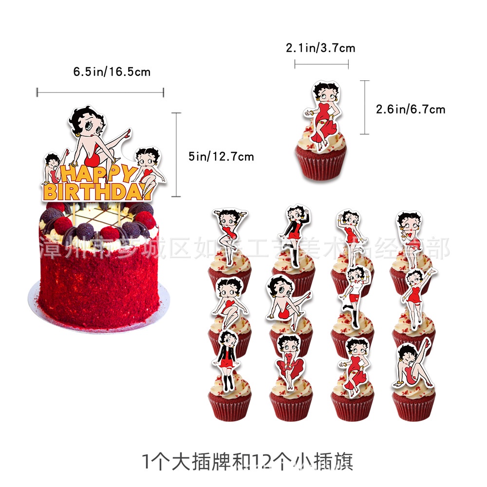 Nuevo Betty Boop Tema Feliz Cumpleaños Fiesta Decoración Conjunto Lindo  Pastel Topper Globos Bandera Necesidades Escena Diseño Niños Niña Regalos  Celebrar Fecha De Nacimiento | Shopee México