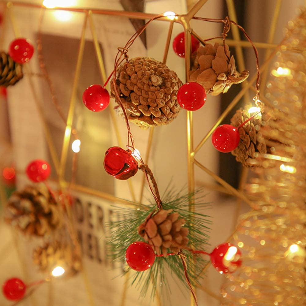 Oro YQing 22 Piezas Tallos de Bayas Artificiales Navidad Bayas Artificiales Acebo Navidad Decoracion para Árbol de Navidad Vacaciones y decoración del hogar 
