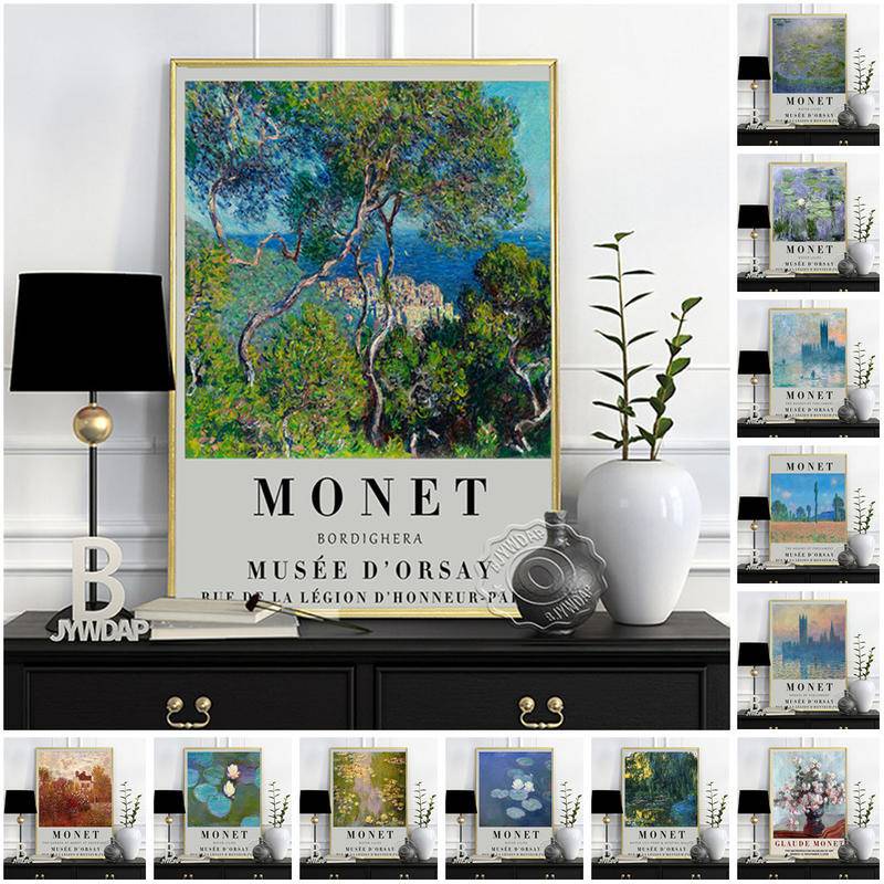 Póster De Pintura De Lienzo De Exhibición Claude Monet Las Casas Del  Parlamento Atardecer Lirios De Agua Arte De Pared | Shopee México