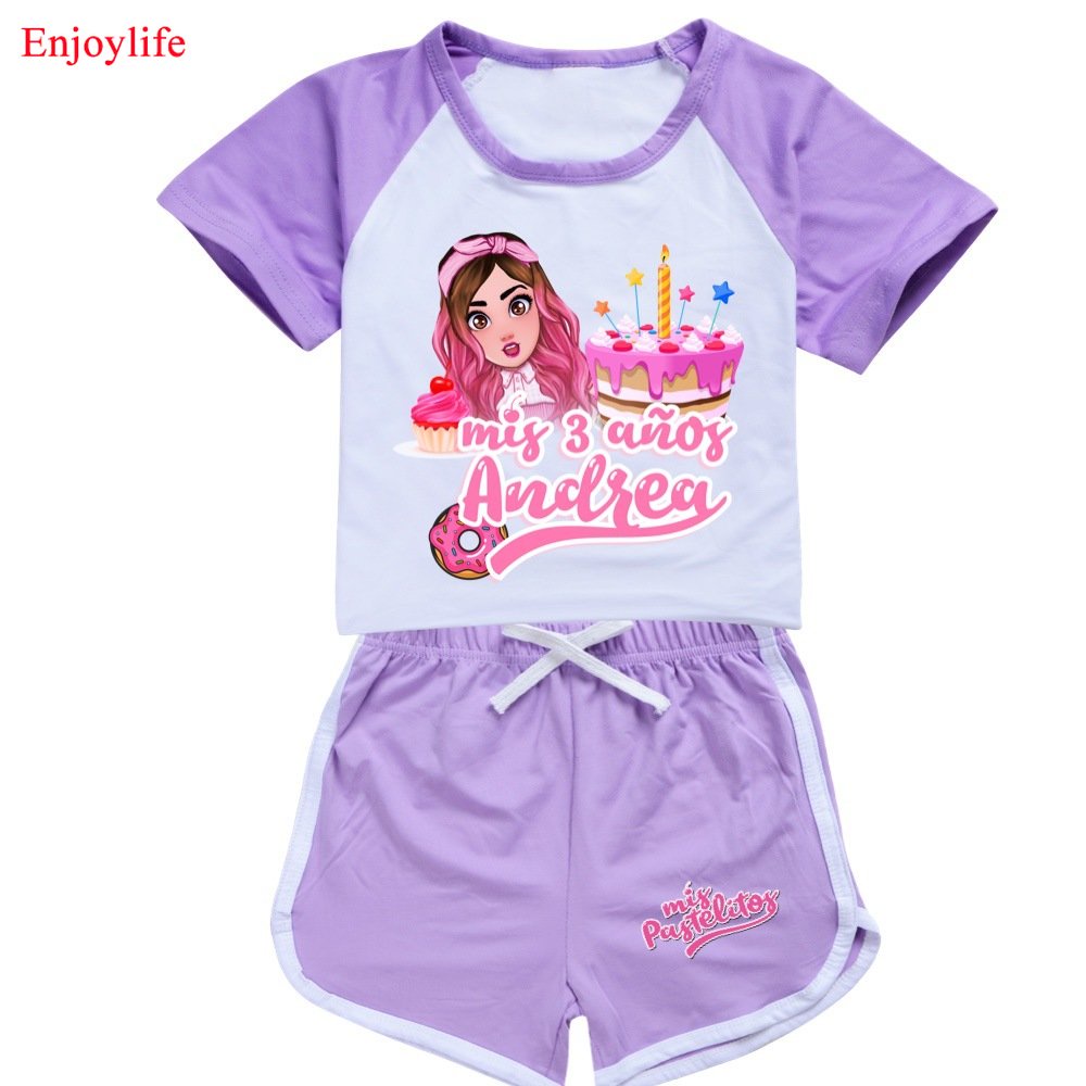 Conjuntos Deportivos Infantiles Mis Pastelitos Traje De Verano Para Niños  Manga Corta Deportivo De Dibujos Animados GD1905 | Shopee México