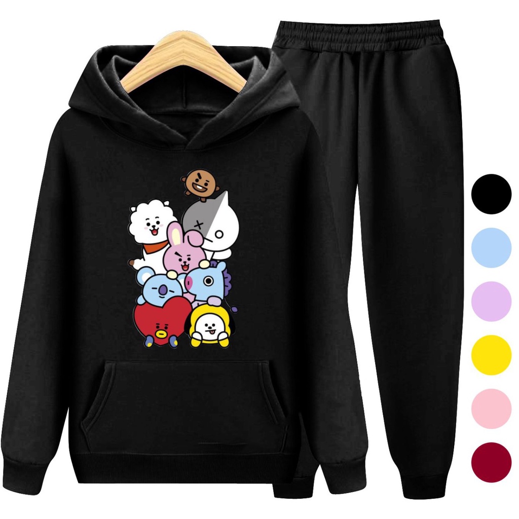 de suéter infantil BT21 x BTS sudadera con capucha niñas/suéter infantil coreano de dibujos talla S - XXL | Shopee México