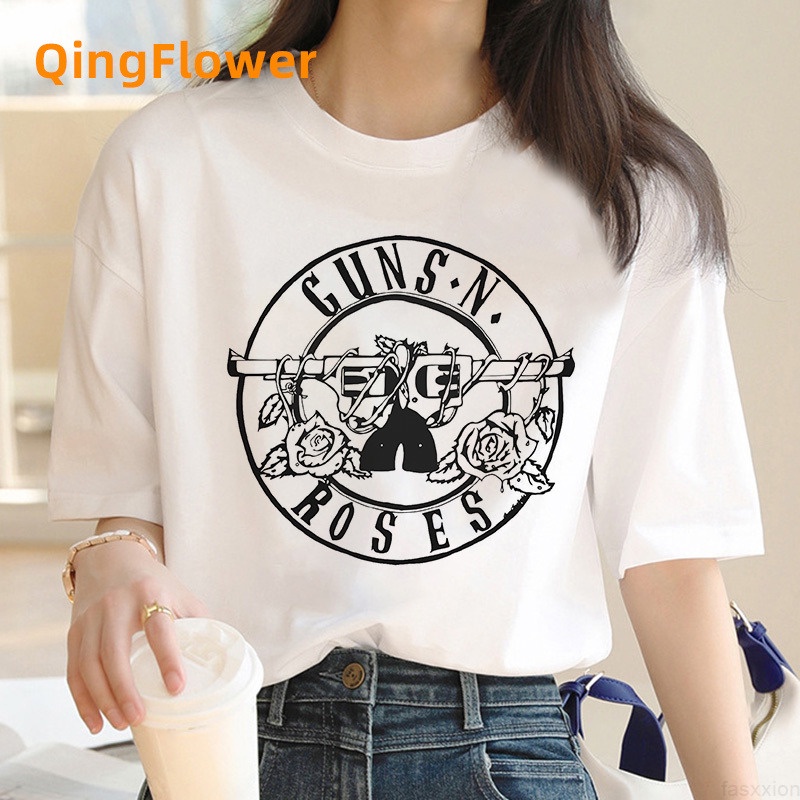 Guns n Roses Ropa Hombre grunge anime Japonés Estética streetwear Camiseta  manga | Shopee México