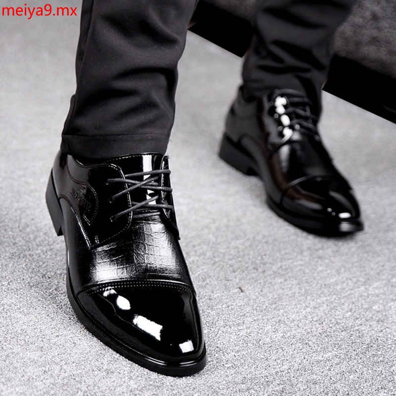 Nueva moda de negocios de los hombres Casual de cuero zapatos de inglaterra transpirable corbata zapatos | Shopee México