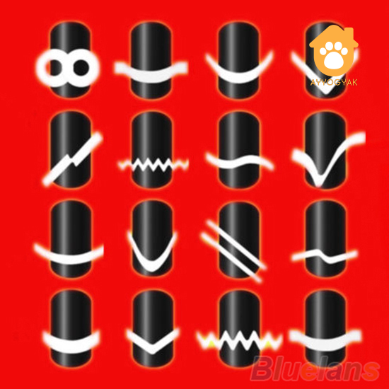 Austin 48pcs DIY 18 Manicure Nail Art Masking Tape Guide Template