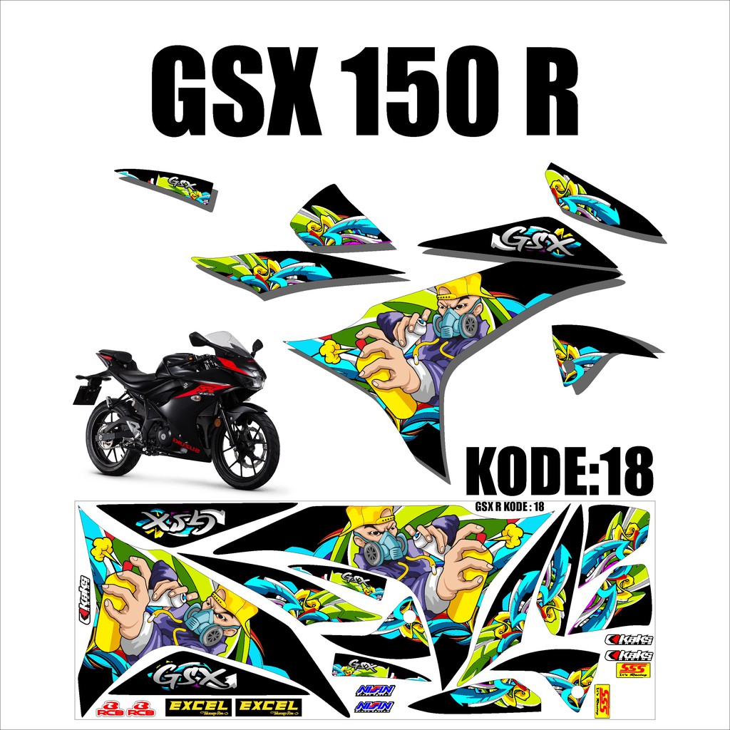 Pegatina rayas Lis variación GSX 150r - GSX R Design AS-18
