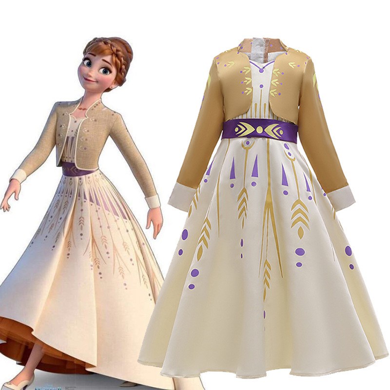 Vestido De Elsa Frozen 2 Para Niña , Reina De Nieve , Princesa Cosplay ,  Disfraz Para Niños De Anna , Ropa De Fiesta De Halloween | Shopee México