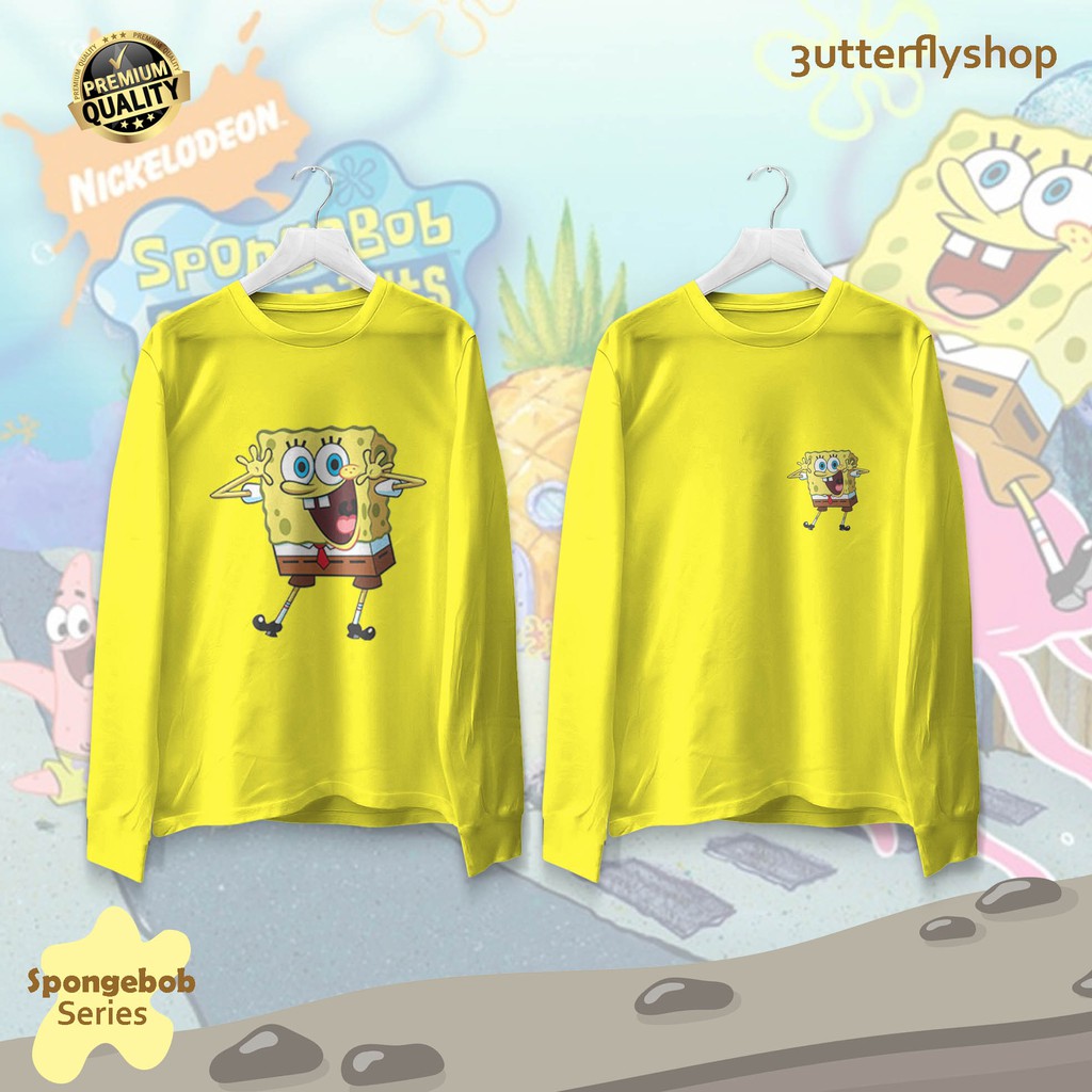 Camiseta infantil) bob esponja serie unisex manga larga Material premium  catton peinado a todo color | Shopee México