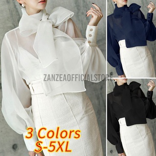ZANZEA Plus S-5XL Vestido de camisa de lunares de manga larga para mujer Vestido midi étnico vintage Azul marino 