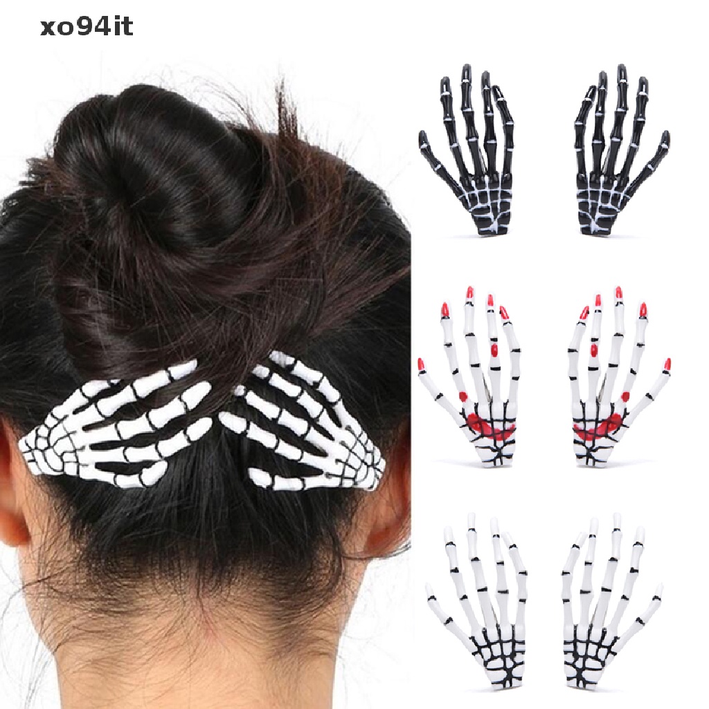 1 Pc Clip Gótico Punk Para El Cabello Halloween Zombie Calavera Esqueleto  Mano Hueso Pelo | Shopee México