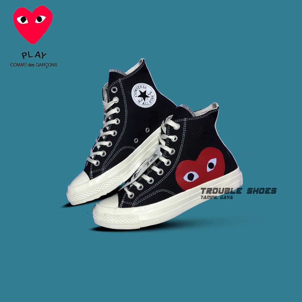 Converse X CDG negro zapatos altos 70S PREMIUM mujer | Shopee