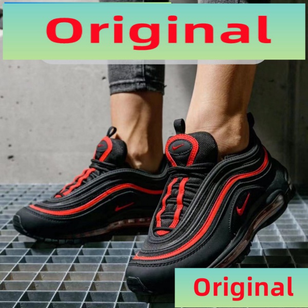 Nike Air Max 97 Original Negro Rojo Transpirable Y Mujer Zapatillas | Shopee México