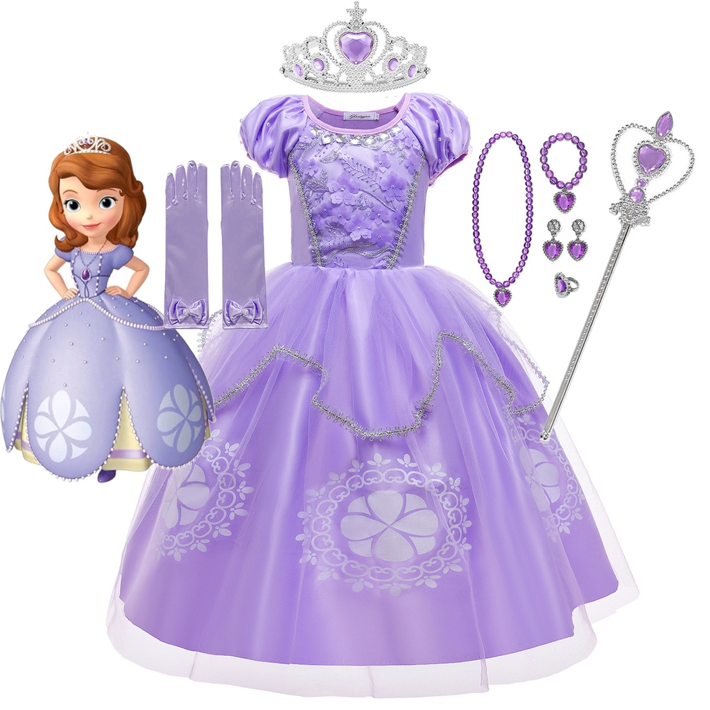 Princesa Sofía Vestido De Niños Cosplay Disfraz De Dibujos Animados La