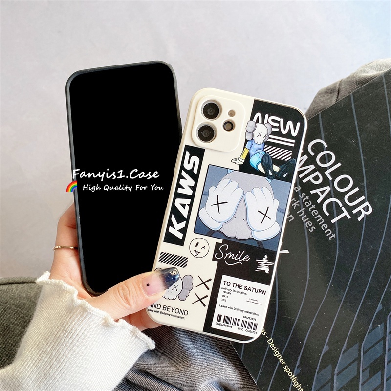 Compatible For Iphone 13 12 11 Pro Max 12 Mini Se X Xr Xs Max 8 7 6 6s Plus Case Fashion Brand Kaws Phone Case Tpu Soft Lens Protective Cover Shopee Mexico