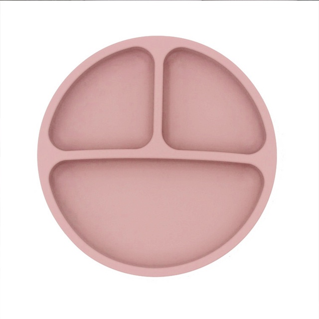 Bandeja de silicona antideslizante para bebé y niño pequeño con ventosa para colocar en la mesa rosa rosa HOVUK 