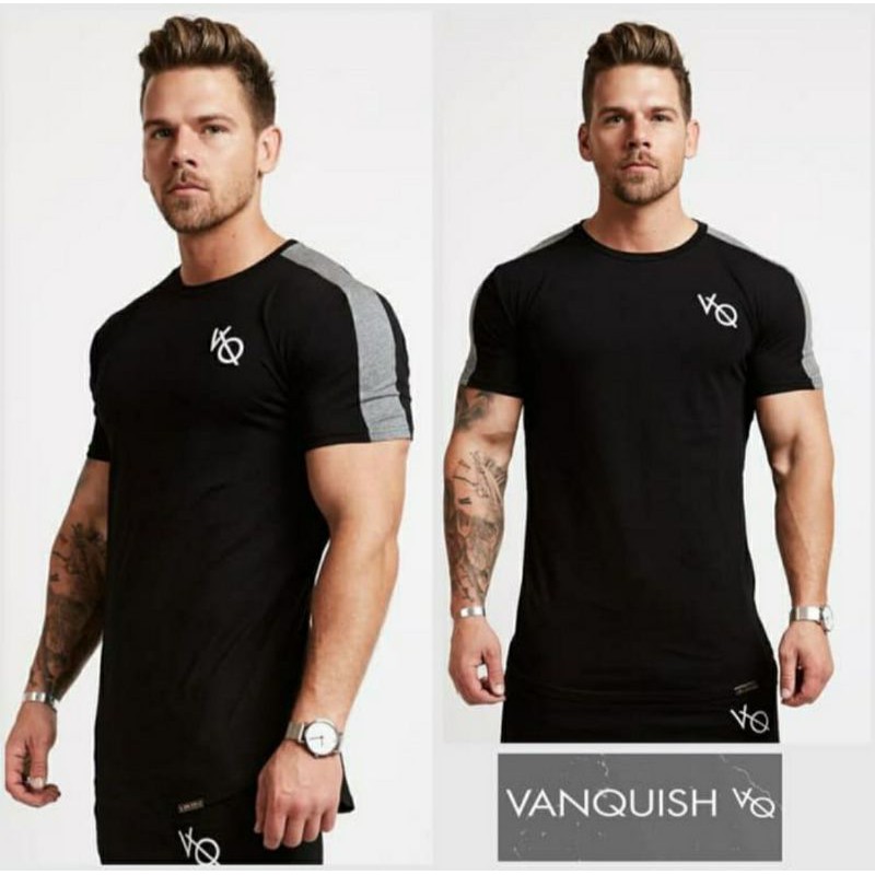 White STRIPE vq T-Shirt - vanquish vq distro mejor calidad hombres gimnasio  ropa deportiva | Shopee México