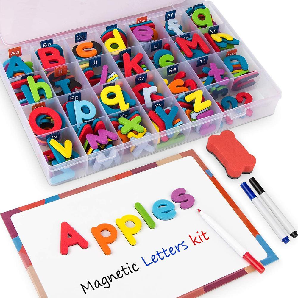 Magnético Alfabeto Letras Mayúsculas y Números Imanes para refrigerador juguetes de aprendizaje 52 un 