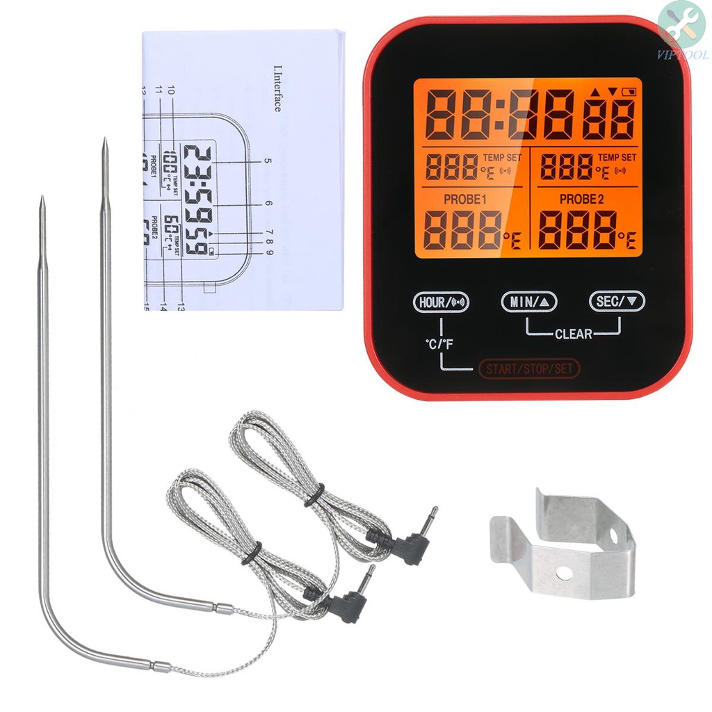 RGBS barbacoa termómetro de cocina inteligente con 6 Termómetro para carne Termómetro inalámbrico