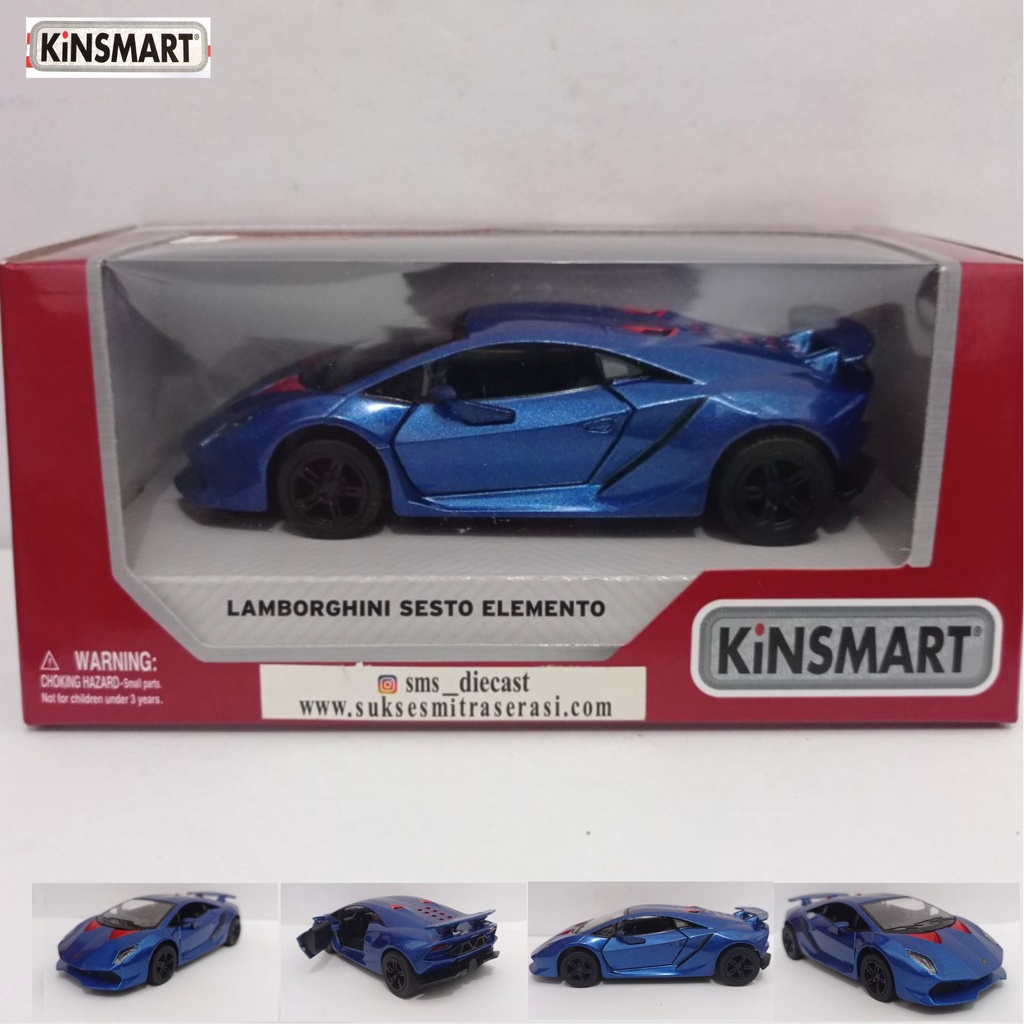 Miniatura Lamborghini Sesto Elemento azul Kinsmart coche 1:38 ORI diecast  deporte coche colección juguetes de niños | Shopee México