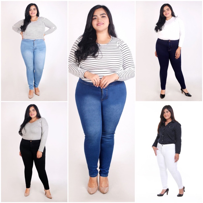 Jeans mujer novio Jeans alta Skinny Stretch Bigsize Jumbo talla 31-38 - negro, 31 Sty | Shopee México