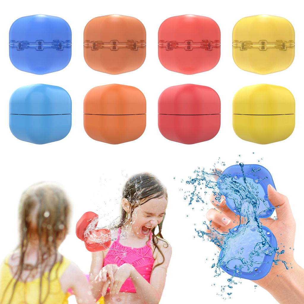 bolas de salpicaduras de bomba de agua para piscina globos de agua fáciles 4 unidades bolas de agua autosellantes rápidas para niños Globos de agua reutilizables con bolsa de malla 