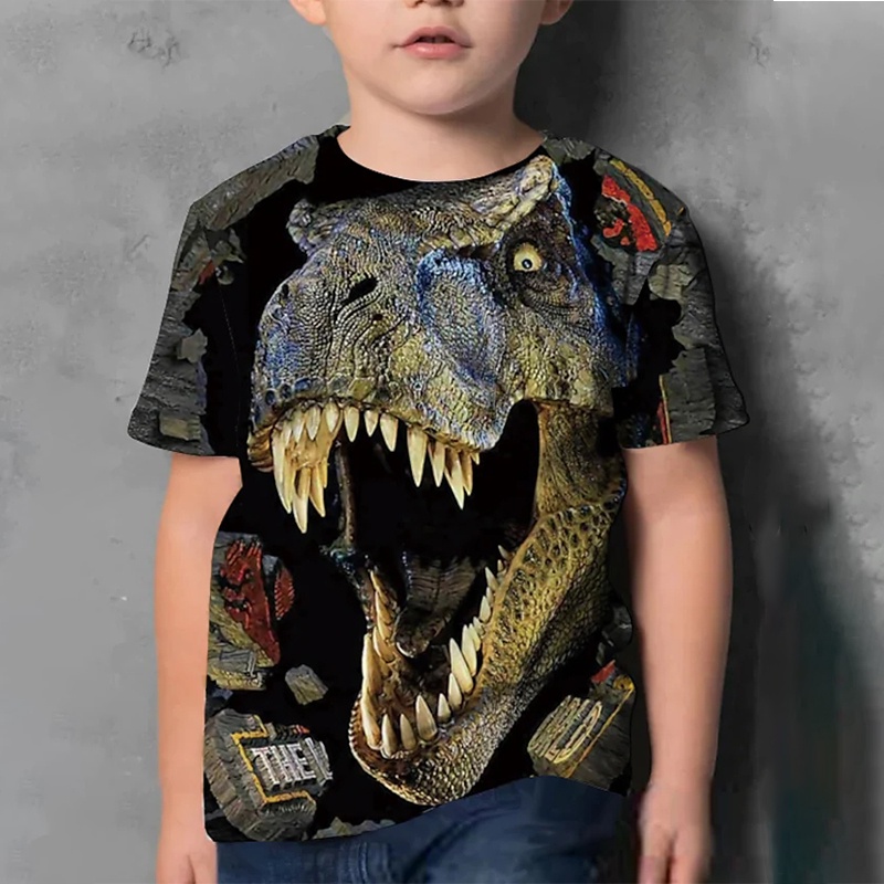 Tops Para Niños Dinosaurio Camisas Niño Regalo De Cumpleaños Fiesta Bebé  Godzilla Manga Corta Moda Casual Ropa De | Shopee México