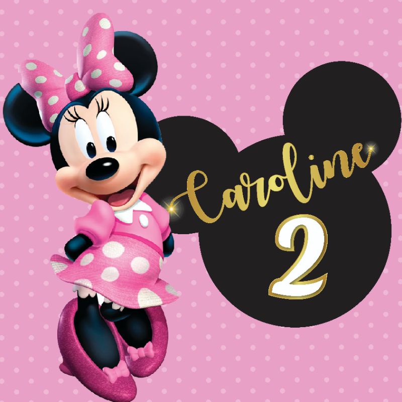 Fondo MINNIE MOUSE feliz cumpleaños rosa HBD cumpleaños cumpleaños  cumpleaños decoración de pared | Shopee México