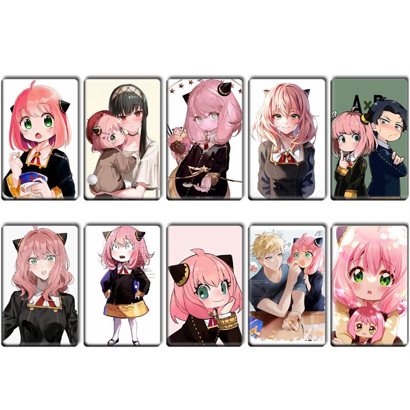 10 Unids/Set Anime Spy × Family Card Pegatinas Para Tarjeta De Crédito Tarjetas De Identificación Bus Fans Regalo