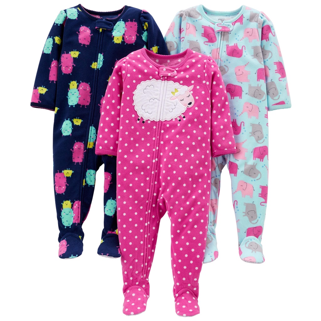 Simple Joys by Carter's Paquete de 2 Pijamas de Forro Polar con Pies Sueltos Conjunto de Pijama Niños 